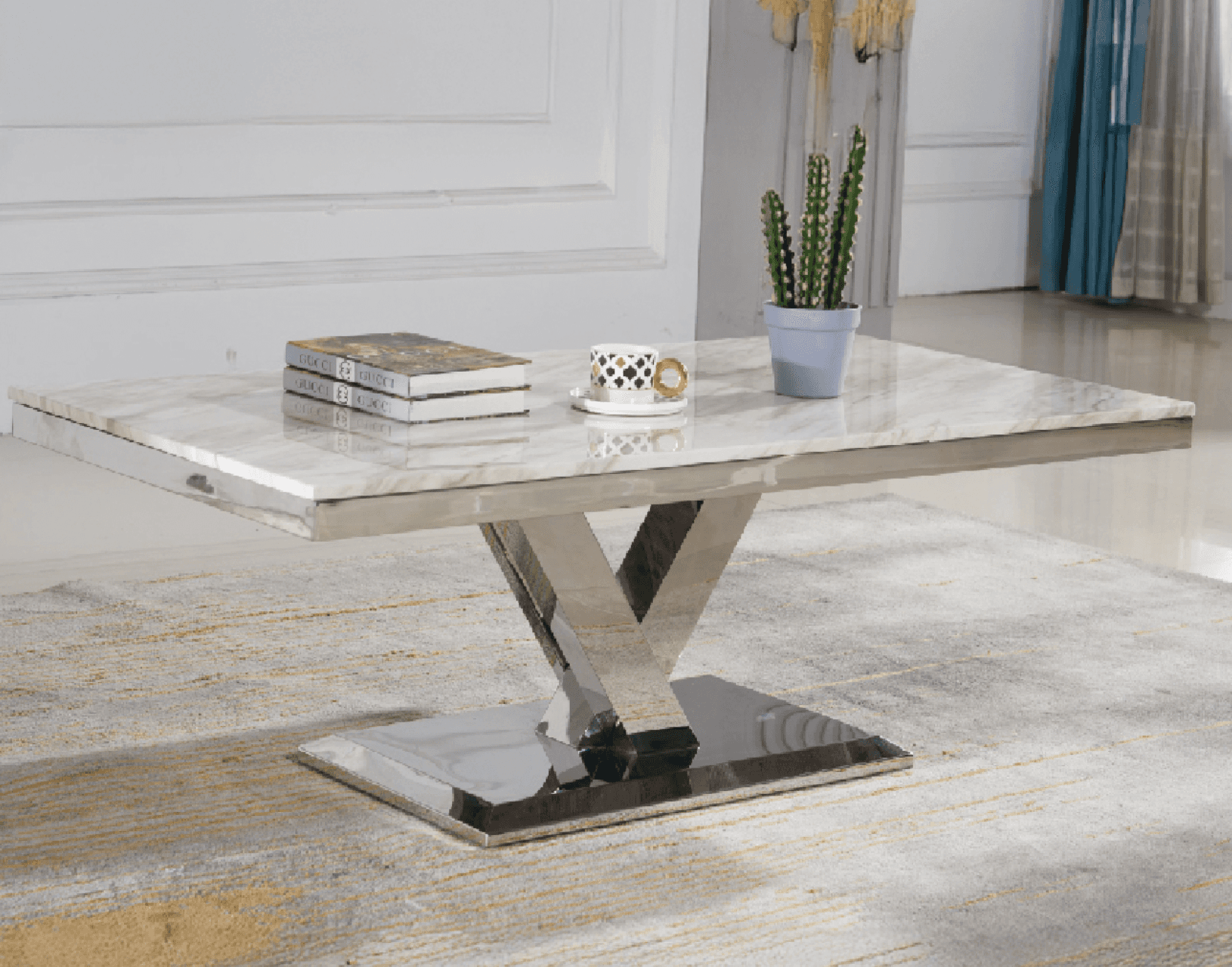 Maya chrome coffee table at Gateway Furniture Edmonton
