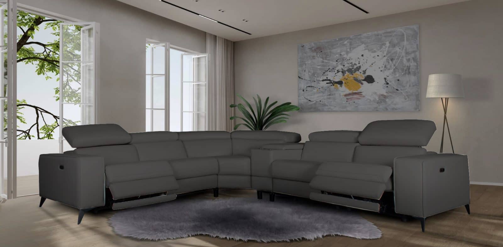Amiyah grey sectional sofa at Gateway Furniture Edmonton